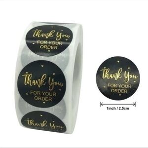 500 Thank You Stickers 1” For Business